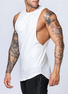 Men's Gym Clothing Summer Fitness Cotton Tank Top Men Jogging Bodybuilding Sleeveless Shirt Breathable O-Neck Casual Muscle Vest