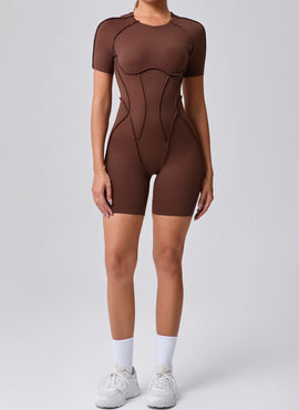 Short Jumpsuit Gym Clothes For Women Sportswear Fitness Overalls Backless Scrunch Booty Yoga Suit Sports Set Outfit